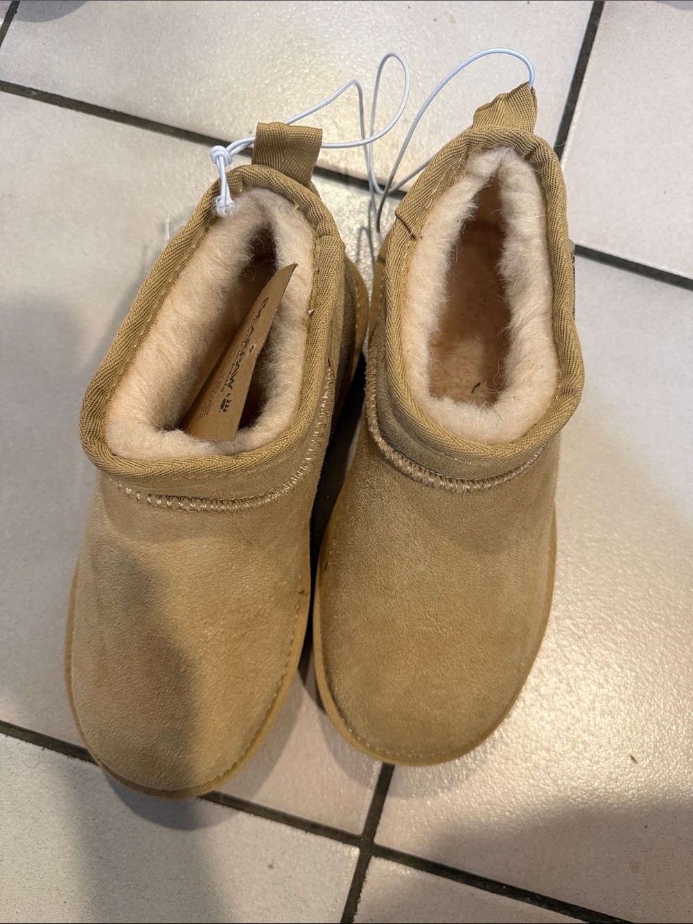 BearPaw Kids Chestnut Shearling-Lined Slip-On Boots